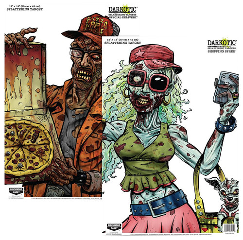 Birchwood Casey 35628 Darkotic Zombie Combo Pack Splatter Neon Green/White 18"x12" 8 Targets