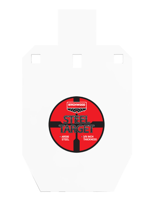 Birchwood Casey BC-47661 Pistol/Rifle Black/Red/White Steel Silhouette 0.38" Thick Hanging