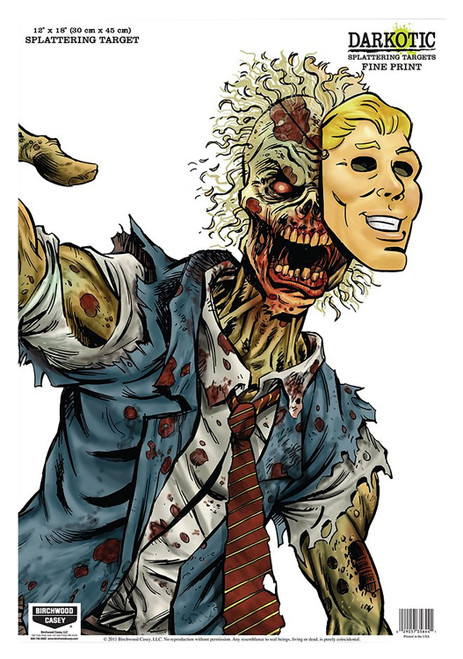 Birchwood Casey Darkotic Fine Print Zombie Lawyer 12"x18" Splatter Paper Hanging Target 8 Pack