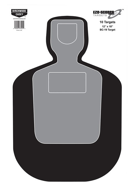 Birchwood Casey 37007 EZE-Scorer BC-19 Silhouette Paper Hanging Targets 12"x18" 100 Pack