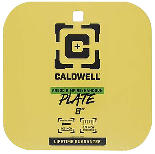 Caldwell 4002878 8" Rimfire/Handgun AR500 Steel Gong Target Yellow 1/4" Thick