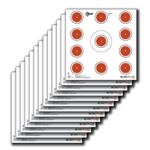 EZ-Aim 15245 Indoor SPOT Paper Hanging Target 12" x 12" Orange/White 13 Per Pack