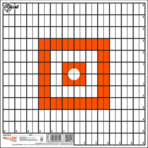 EZ-Aim 15495 Grid Paper Hanging Target 12" x 12" Orange/White 12 Per Pack