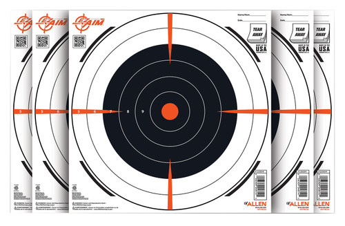 EZ-Aim Bullseye Paper Hanging Shooting Targets, 12"x12", Black/White, 100 Pack
