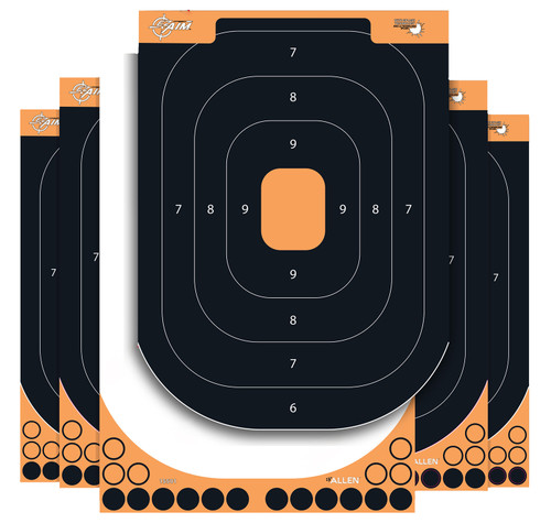 EZ-Aim Splash Reactive Self-Adhesive Silhouette Paper Targets, 12.5"x18.25", Black/Orange, 25 Pack
