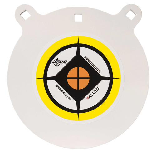 EZ-Aim Hardrock 10" AR500 Steel Gong Shooting Target, 0.50" Thick, White/Yellow/Black