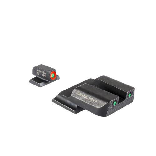 Ameriglo Trooper Tritium Night Sight Set for S&W M&P Shield Green Rear Green/Orange Front