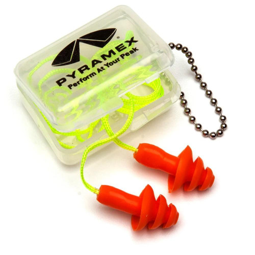Pyramex Reusable Earplugs in Case NRR 25dB Orange 1 Pair