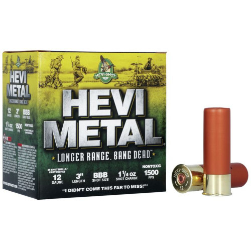 HEVI-Shot HS38008 HEVI-Metal Longer Range 12 Gauge 3" 1-1/4oz BBB 1500 fps