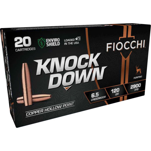 Fiocchi 65CMCHA Knock Down Enviro Shield Hollow Point HP 120 Grain 6.5mm Creedmoor