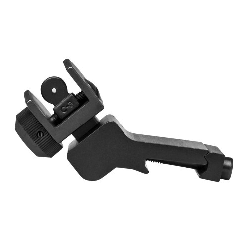 NcStar AR-15 45 Degree Offset Flip-Up Rear Iron Sight - Black