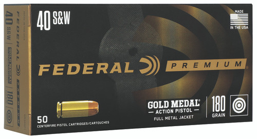 Federal GM40AP1 Gold Medal Full Metal Jacket FMJ 180 Grain .40 S&W