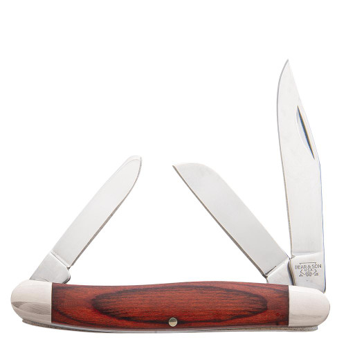 Bear & Son Midsize Stockman Folding Pocket Knife 2-3/8" Clip Point Rosewood
