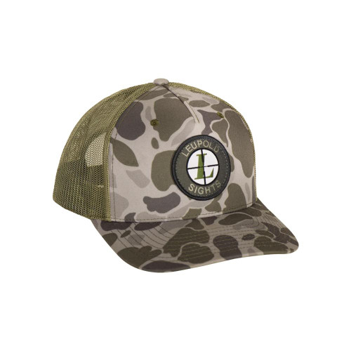 Leupold Duck Camo Trucker Hat Green Snap-Back Adjustable