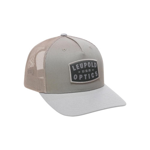 Leupold USA Trucker Hat Khaki Grey Snap-Back Adjustable