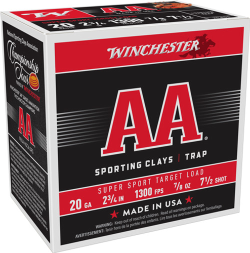 Winchester AASC207   20 Gauge  7/8oz 7.5 Shot 1300 FPS.