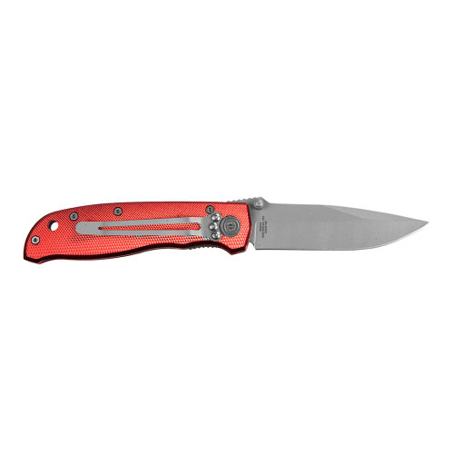 Sarge Knives Red Diamond Folding Pocket Knife 3.25" Drop Point Red Aluminum