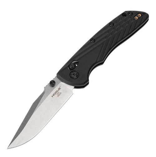 Hogue Deka Manual Folder Knife 3.25" Clip Point Blade Black with Thumb Studs