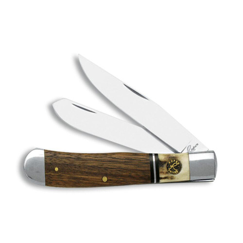 ABKT Roper Trapper Laredo Folding Knife 2 Blades Stag Wood Handle