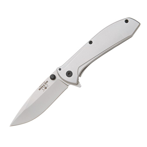 Bear & Son Framelock Assisted Opener Folding Knife 2-7/8" Drop Point Stainless Steel
