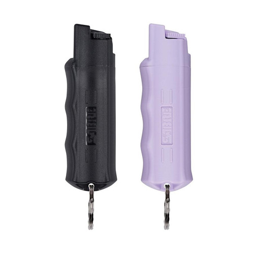 Sabre Red Pepper Spray with Key Ring Black and Lavender 0.54 oz 2-Pack