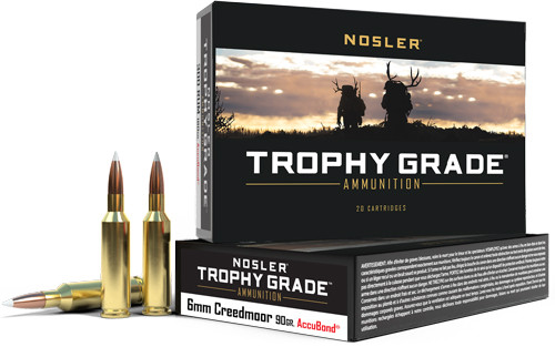 Nosler 60142 Trophy Grade AccuBond  Polymer Tip PT 90 Grain 6mm Creedmoor