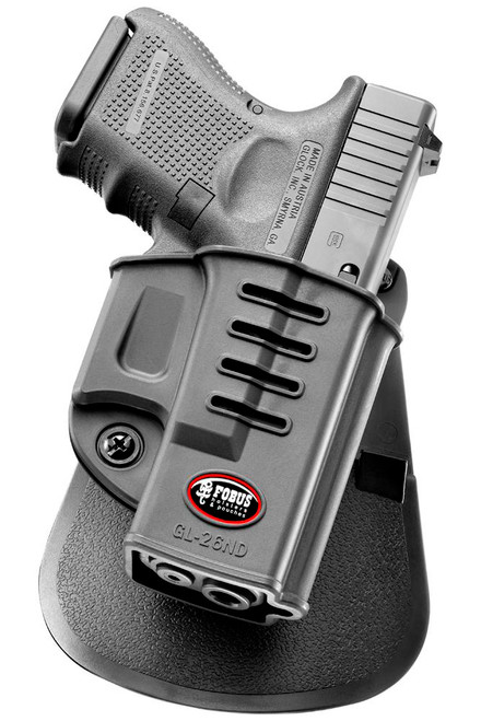 Glock 26 27 33 Left Hand Paddle Holster with Retention Adjustment