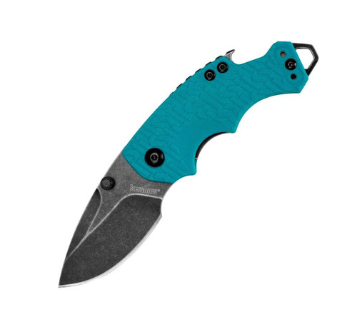 Kershaw Shuffle Pocket Knife - Blackwash Finish with Teal Handle