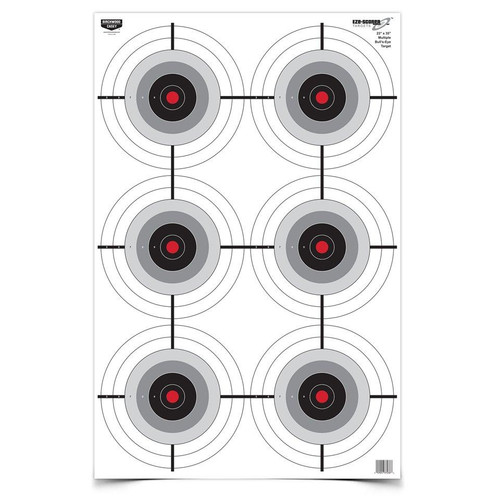 Birchwood Casey Eze-Scorer Multiple Bull's-Eye Paper Target 23x35 Inch 5-Pack
