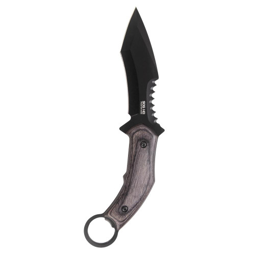 SOG Phantom Edge Fixed Blade Knife 4-3/4" Tanto Black with Nylon Sheath