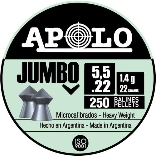 Hatsan Apollo Jumbo Air Rifle Pellets .22 Cal 22gr 250 Count Tin