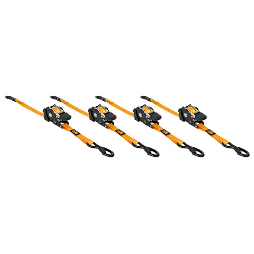 Muddy Retractable Ratchet Straps 1"x10ft Orange 4-Pack