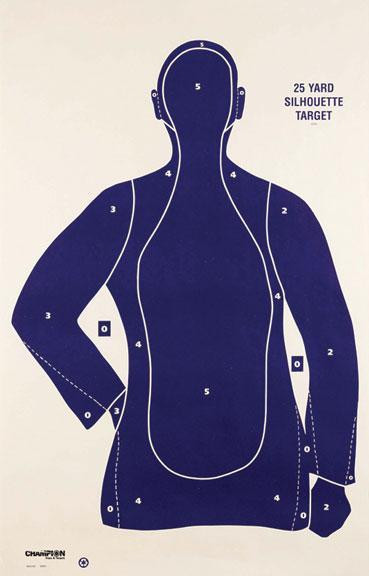 Champion LE Targets B21-E 25 Yard Police Silhouette Shooting Target 100 Pack