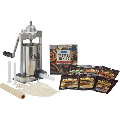 LEM Products Sausage Stuffing Kit 5 lb Vertical Stuffer with Seasonings