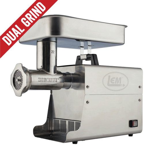 LEM Products #22 Big Bite Dual Grind Electric Meat Grinder 1 HP