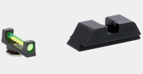 Ameriglo Green Fiber Optic .115 Front Black Rear Sight Set for Glock Gen5 17/19/19X/26/34/45