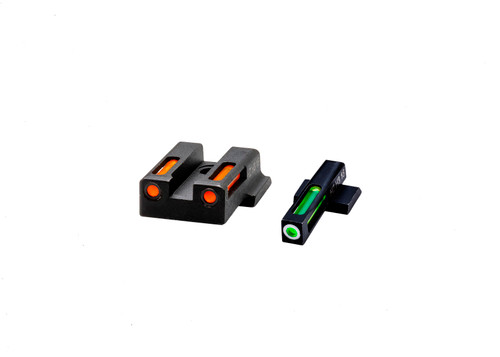 HIVIZ LiteWave H3 Tritium/Fiber Optic Sight Set Orange/Green LitePipe White Ring for S&W M&P 9EZ