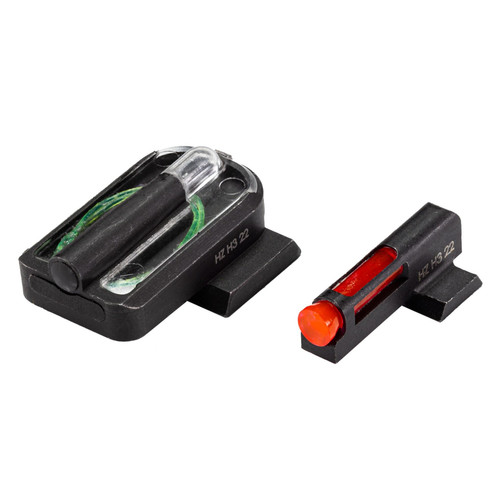 HIVIZ FASTDOT H3 Tritium/Fiber Optic Sight Set Red Front Green Rear for S&W M&P and Shield