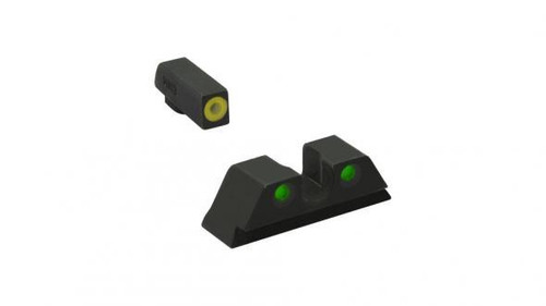 Meprolight ML41766 Hyper-Bright Yellow Ring Front & Green Rear Night Sights for S&W M&P Fullsize, Compact, Subcompact