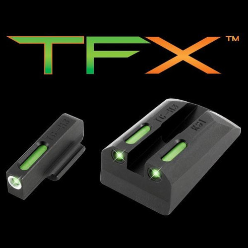 Truglo TFX Tritium Fiber-Optic Day/Night Sights for Ruger SR9 SR9C SR40 SR40C SR45 - Green