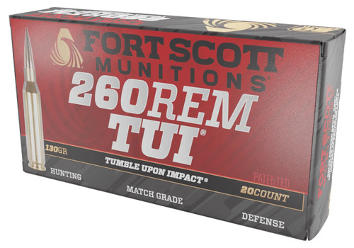 Fort Scott Munitions 260130SCV2 Tumble Upon Impact (TUI) Solid Copper Spun CS 130 Grain .260 Remington