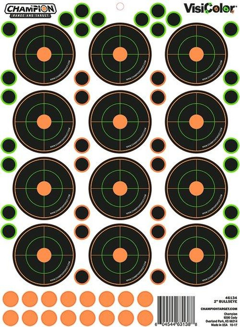 2-Inch Bulls Eye Shooting Target 5-Pack with 60 Pasters