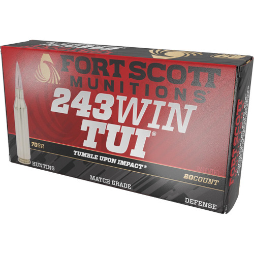 Fort Scott Munitions 243070SCV Tumble Upon Impact (TUI) Solid Copper Spun CS 70 Grain .243 Winchester