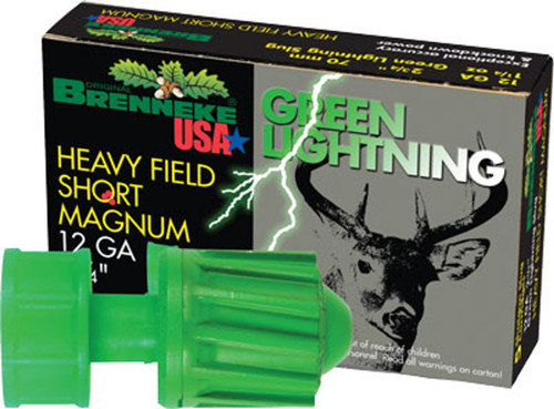 Brenneke 12 Gauge SL-122HFSGL Green Lightning Heavy Field 2.75" 1-1/4oz Slug