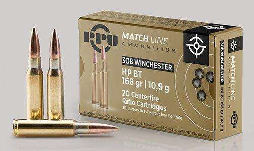 PPU PPM3082 Match Rifle 308 Win 168 gr Hollow Point Boat-Tail (HPBT) 20 Per Box/ 10 Cs