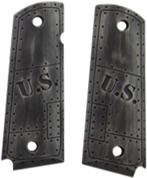 Hogue 1911 Government Model Aluminum Grip U.S. Green Distressed