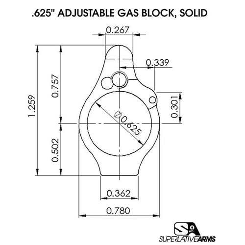AR-15 Solid Adjustable Gas Block