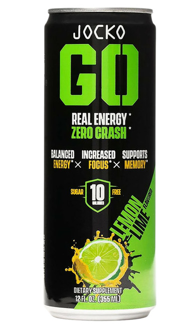 Jocko Fuel Lemon Lime Energy Drink 12oz Cans 12 Pack
