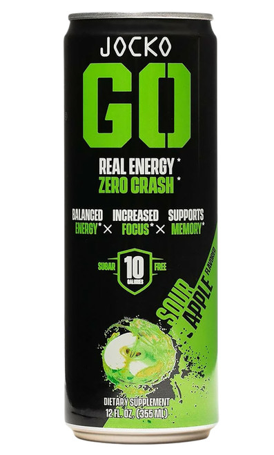 Jocko Fuel Sour Apple Energy Drink 12oz Cans 12 Pack