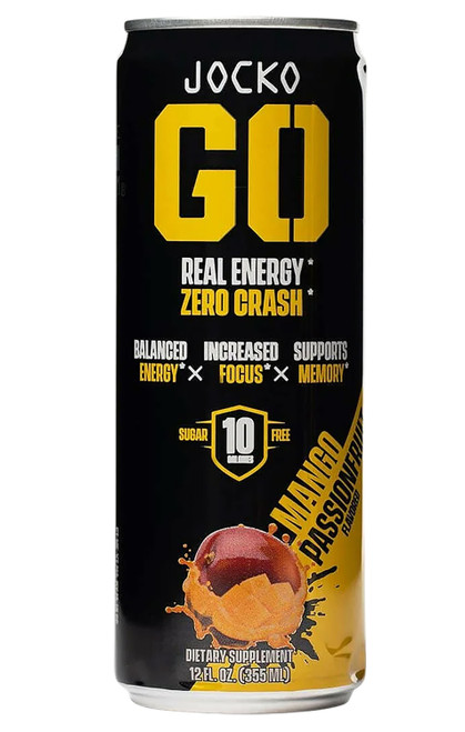 Jocko Fuel Mango Passionfruit Energy Drink 12oz Cans 12 Pack
